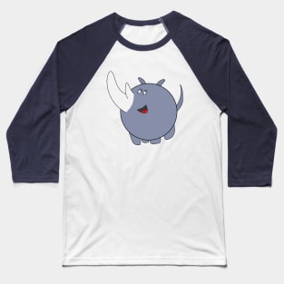 Cute Chubby Rhinoceros Baseball T-Shirt